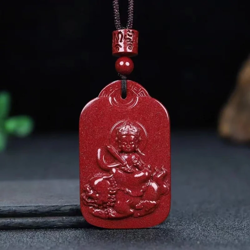 Natural Ore Zodiac Sign of Rabbit Patron Saint Manshu Buddha Pendant High Content Purple Gold Sand Birth Ye