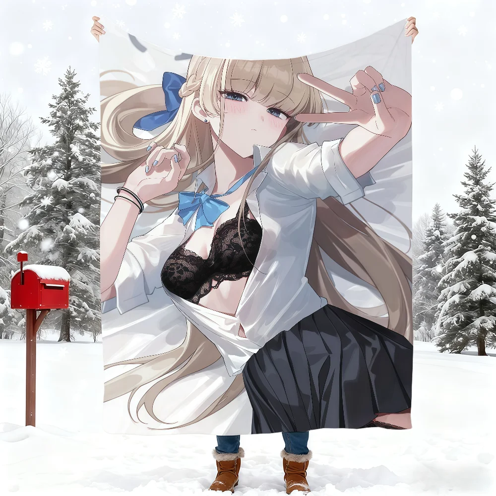 B-Blue Archive Asuma Toki Game Blanket Blanket for Home Bedroom Bed Sofa Picnic Travel Office Cover Blanket Kids