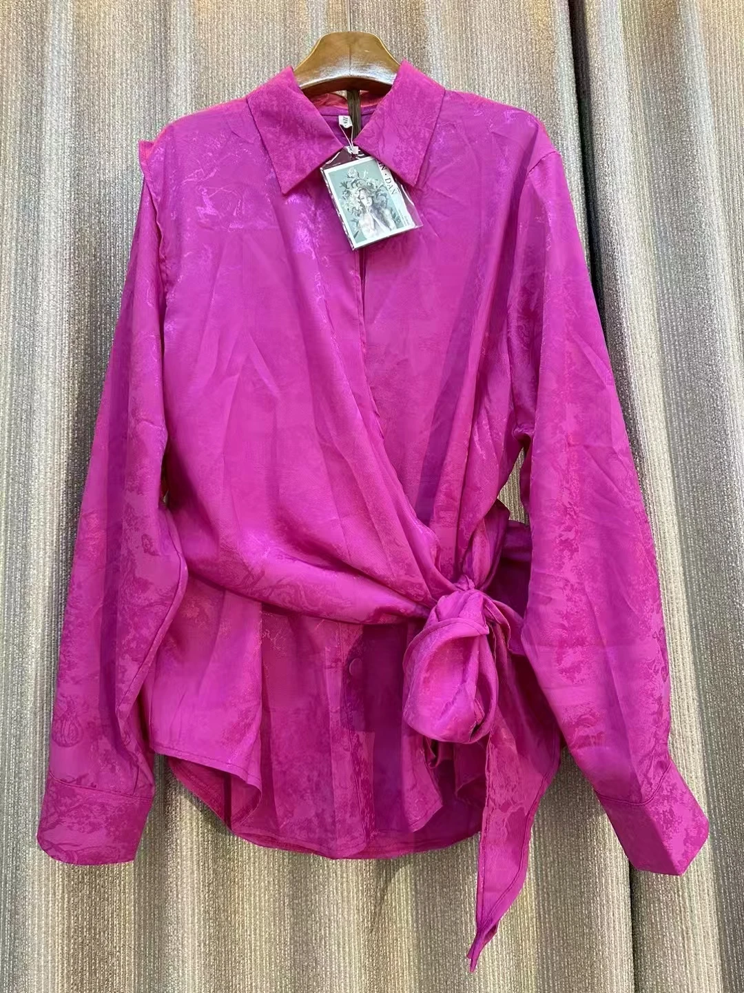 Jarlrysberg New Luxury Women Print Summer Elegant Irregular Casual Tracksuits Blouse Retro Fashion Loose Female Long Sleeve Tops