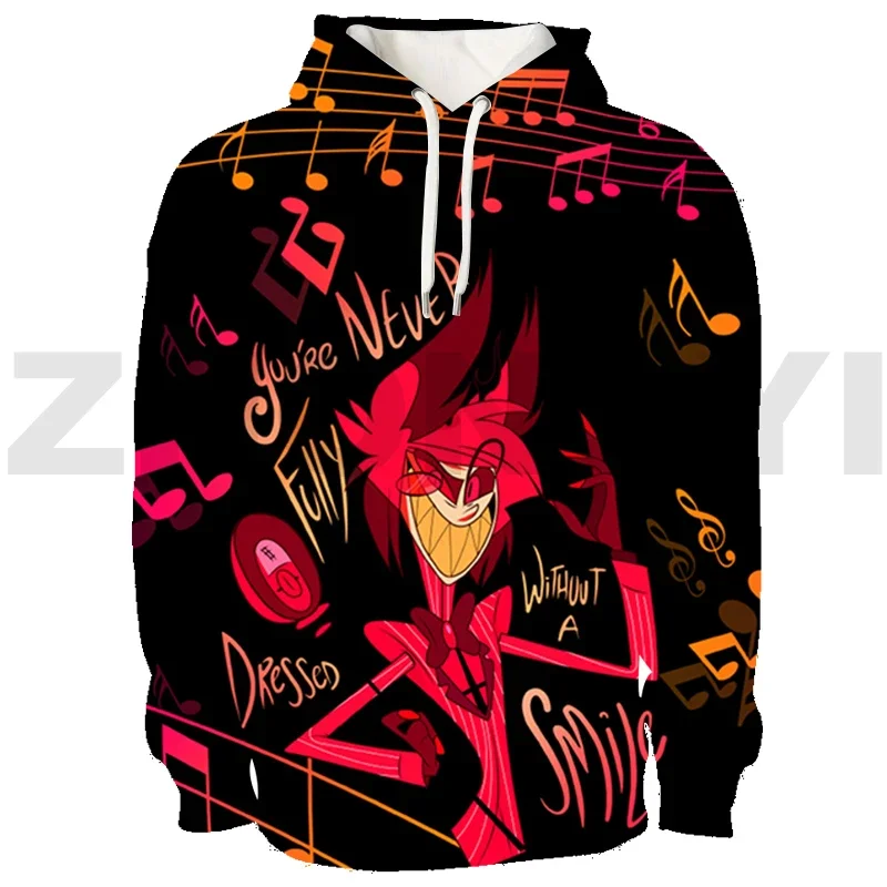 3D Hazbin Anime Hoodie Daily Lounge Wear Fashion Couple Clothes Hotel Sweatshirt Women Loose Pullovers Cosplay Costume Sudaderas