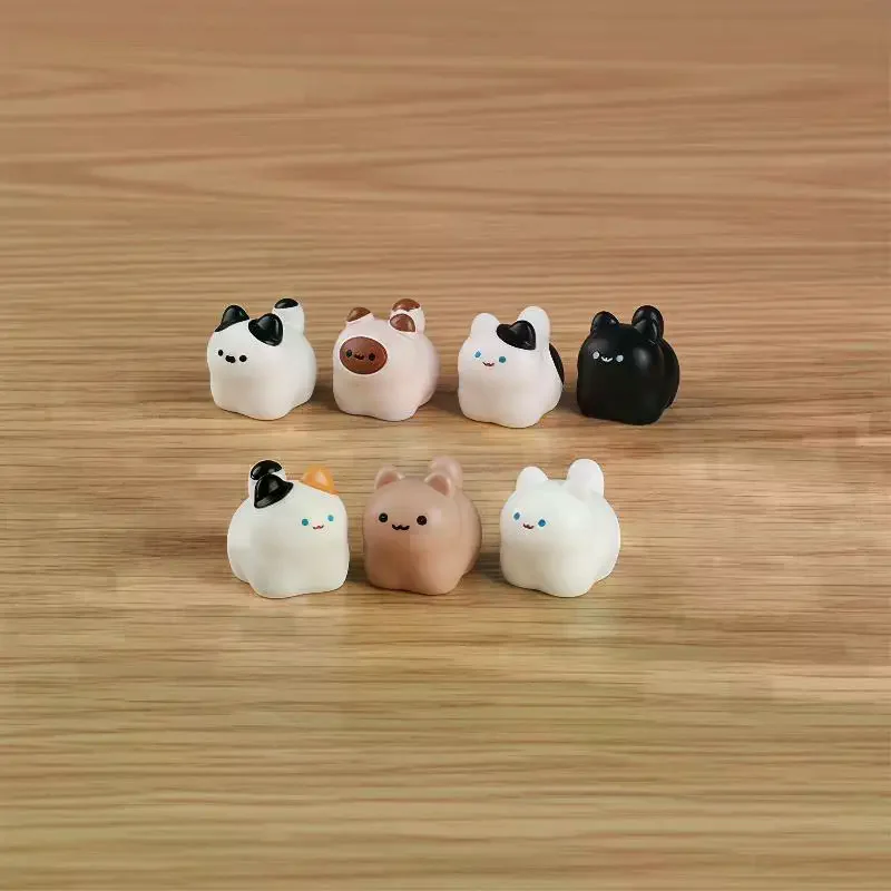 9Pcs Cute Mini Cartoon Animal Car Ornaments DIY Handicraft Mini Cat Ornament Kitten Statue For Car Dashboard Home Desktop Decor