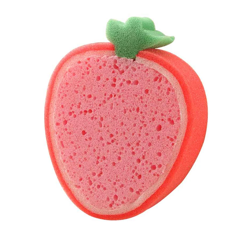 Cute Fruit Shape Bath Sponge Soft Shower Brush Dead Skin Removal Bathroom Body Scrubber Exfoliating Cleaner Women Men Kids