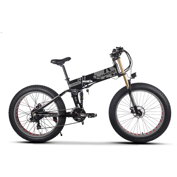 2023 New 500w 48v Fat Tire Remote Folding Electric Bicycle 26 Inch Lithium Battery Rear Hub Motor Electronic Digital Sensor