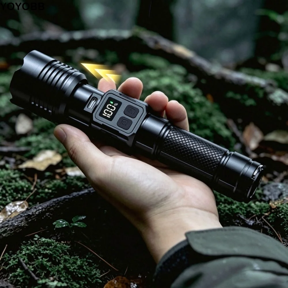 Waterproof LED Inspection Light Clip-on TYPE-C Charging Rechargeable Flashlight High Strong Power Portable Work Torch Campers