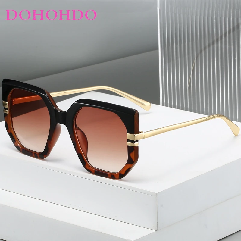 

Popular Brand Designer Big Frame Square Metal Legs Women's Sunglasses Trend Luxury Men Sunglass Driving Travel Sunglasses UV400