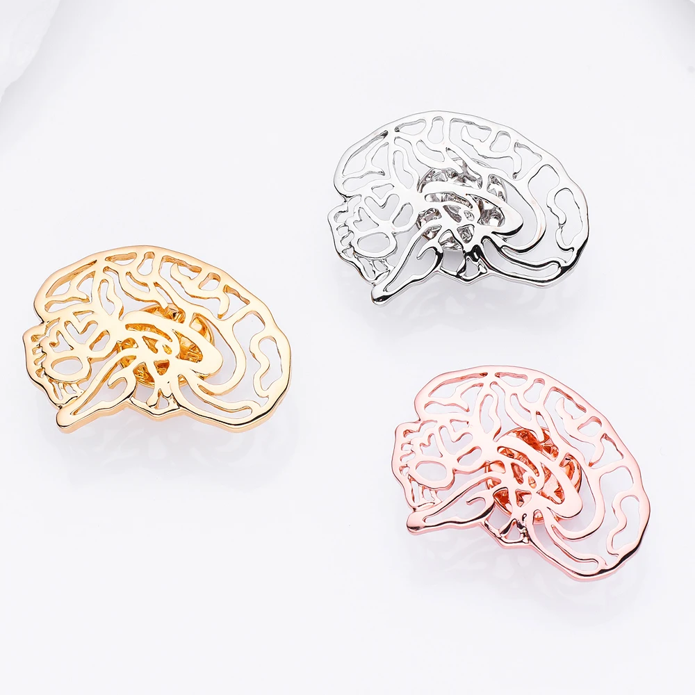 Neurologist Brain Brooch Medical Pins Lapel Lanyard Bag Backpack Badge Gift for Doctor Nurse Graduation Student Jewelry