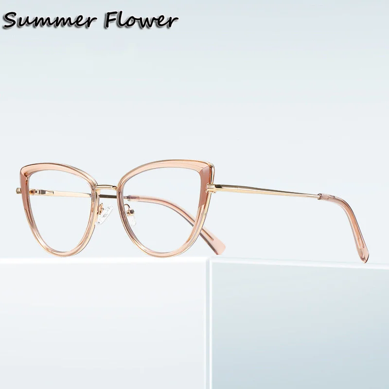 

Cat Eye Eyewear Women Red Luxury Prescription Optical Frame Girls Designer Myopia Glasses Reading Glasses Female