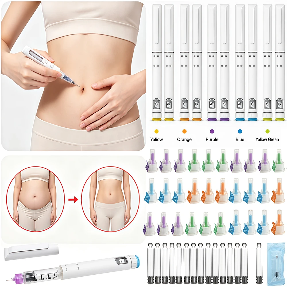 18PCS 60U 3ml Disposable Injection Pen with Glass Vials 31G 32G Needles Peptide Magic Pen Portable Tattoo Insulin Simei Tiel