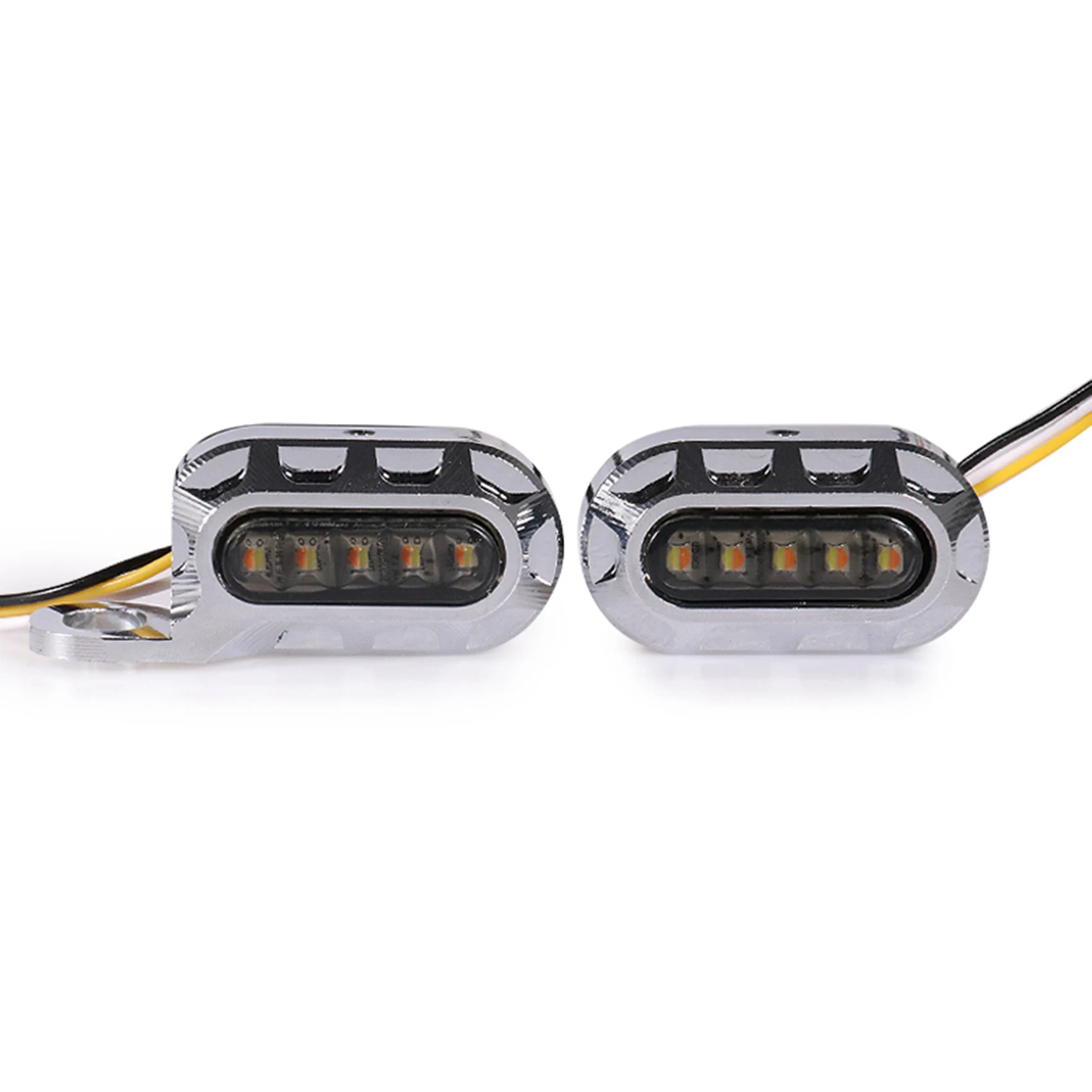 1 Pair Motorcycle Mini LED Handlebar Turn Light Daytime Running Turn Indicator Signal Blinker Lamp for 883 1200 D