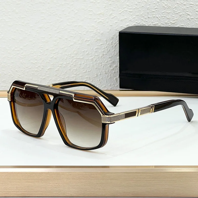 

ins MOD8048 Acetate and Alloy Square Sunglasses for Men and Women High Quality Brand Designer Double Bridge Eyeglasses with Case