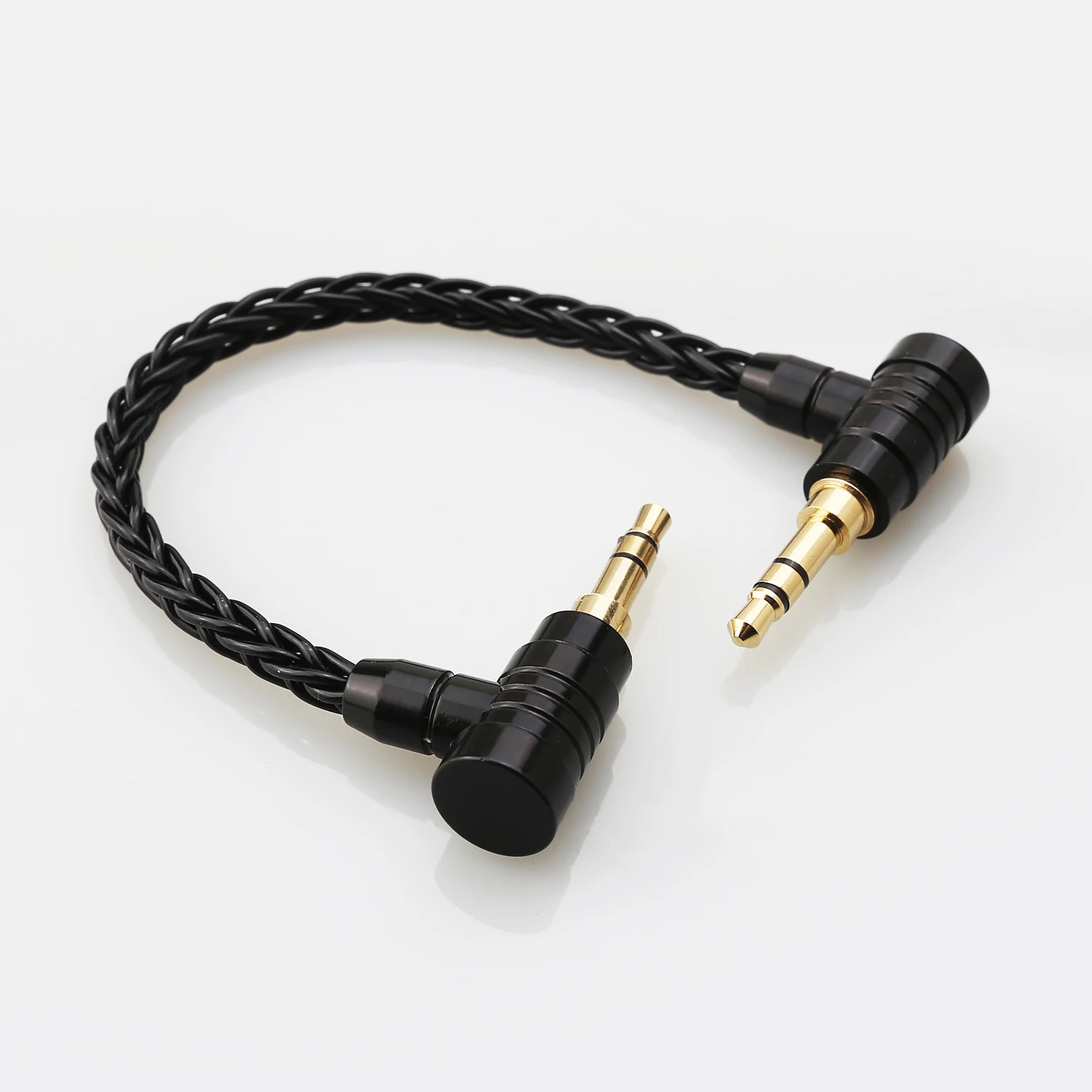 Audiocrast 10cm 3.5mm Male to 3.5mm Male 8cores Silver Plated 3.5mm Stereo Audio Hifi Audio Cable Car AUX Wire Cable