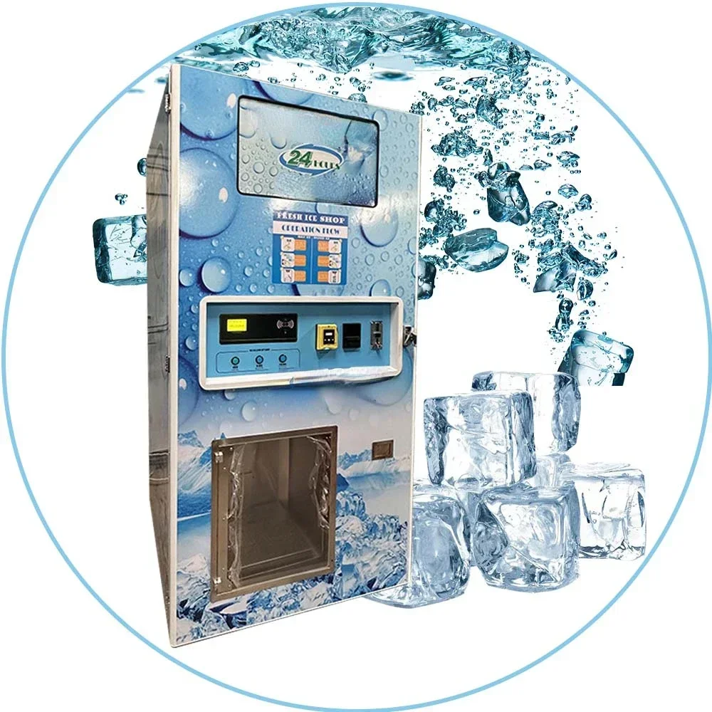 Factory Supply 24 Hours Self-service Ice Vending Machine For Bulk And Bagged Ice Vending Machine with Auto Bagging Hot sales