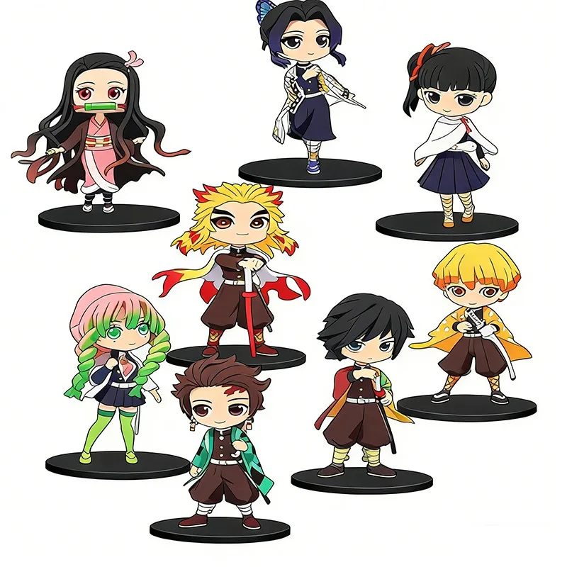 Figurki anime Demon Slayer Tanjiro Kamado Nezuko, kreatywne, personalizowane statuetki, modele, ozdoby, niespodzianki w pudełkach.