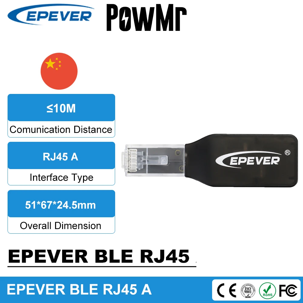 PowMr EPEVER BLE RJ45 A Box RS485 to Bluetooth-compatible Adapter Communication Wireless Monitoring by APP  PowMr