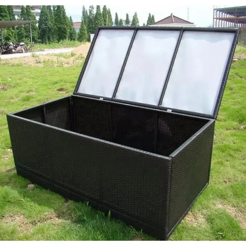 Modern Durable Comfortable Portable Waterproof Eco-Friendly Outdoor Garden Patio Rattan Storage Box