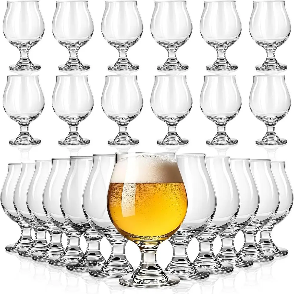 

24 Pcs 16 oz Classic Crat Goblet r Glasses Beian Style Tulip r Glasses Cup Drinking Set or , Hosting Party, Glassware, IPA Ale P