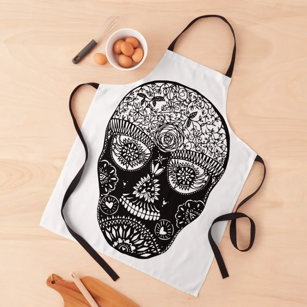 

Sugar Skull Apron Cute Kitchen Accessories Manicurists Camping Kitchen Women Apron