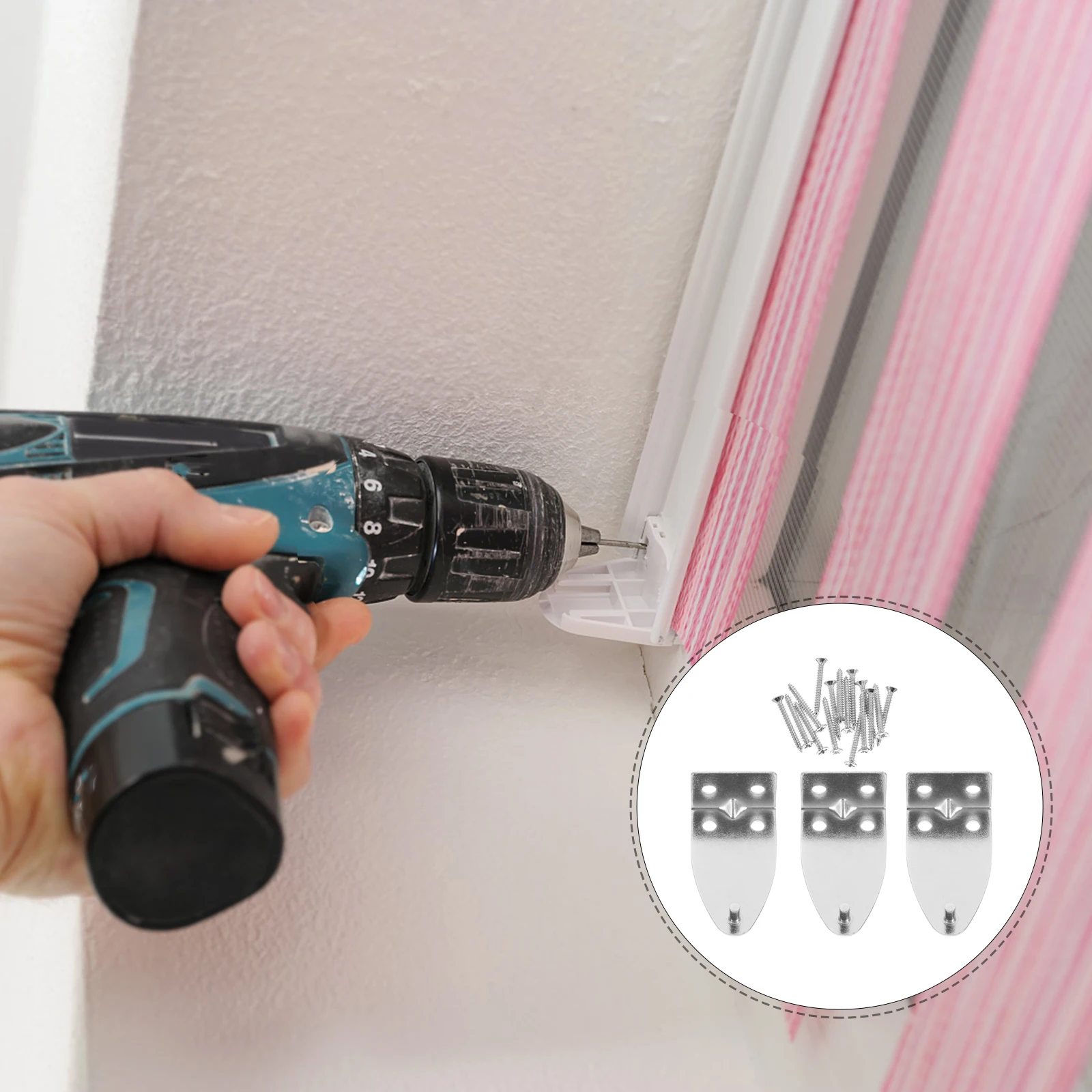 

8pcs Curtain Fixing Hooks Metal Blind Mounting Brackets Corrosion-Proof For Home Office Hotel Blinds Replacement Parts Supplies