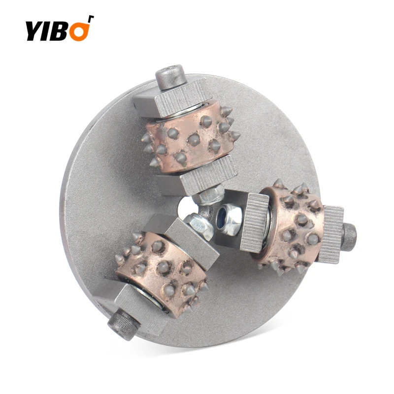 120Mm M16 untuk Permukaan Litchi Beton Terrazzo Pelat Palu Pelapis Epoksi Palu Putar Penghilang Lapisan Roda Putar
