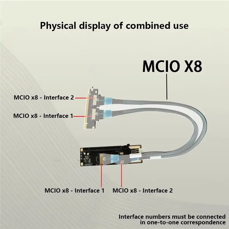 Ingenious-MCIO X8 To Pcie X16 4.0 Expansion Card MCIO X8 To Pcie X16 Adapter Card For GPU AI Training VFX Render Workstation