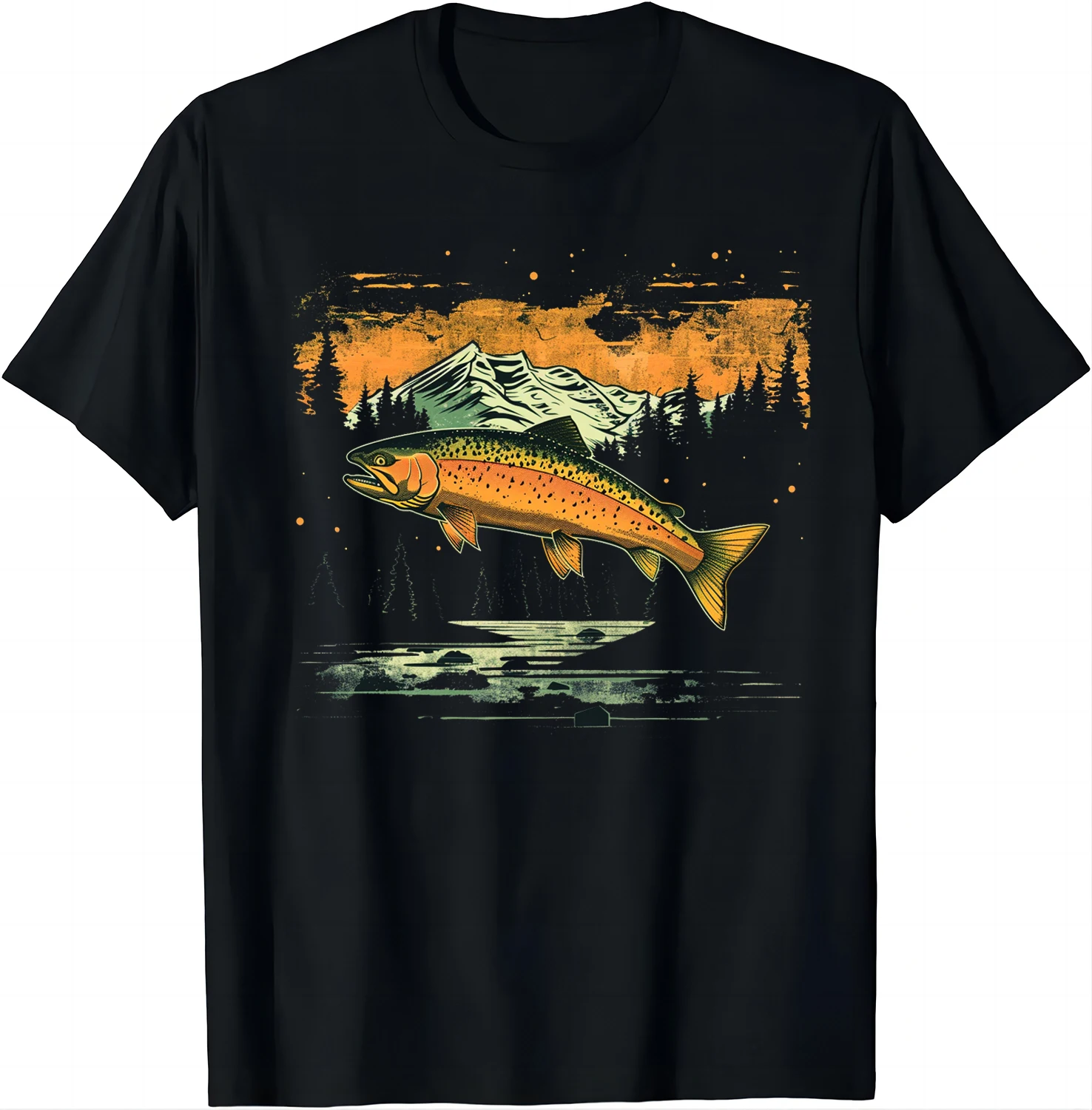 Outdoor Enthusiast's Dream - Brook Trout Tee T Shirts Men Clothing Tops Graphic T Shirts  Camisas Streetwear Ropa Hombre