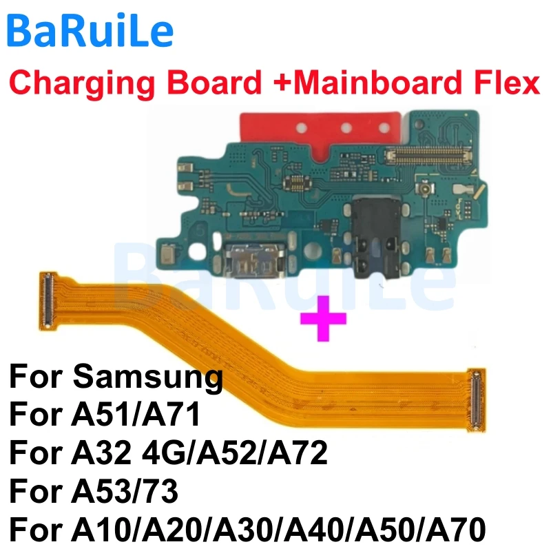 USB Fast Charging Charger Mainboard Flex Cable For Samsung A10 A30 A40 A50 A70 A51 A71 A52 A72 A53 Dock Connector Motherboard