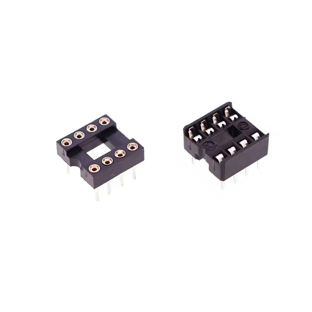 10PCS DIP-8 2.54MM Square Hole Round Hole 8 Pins DIP IC Sockets Adaptor Solder Type 8 PIN IC Connector