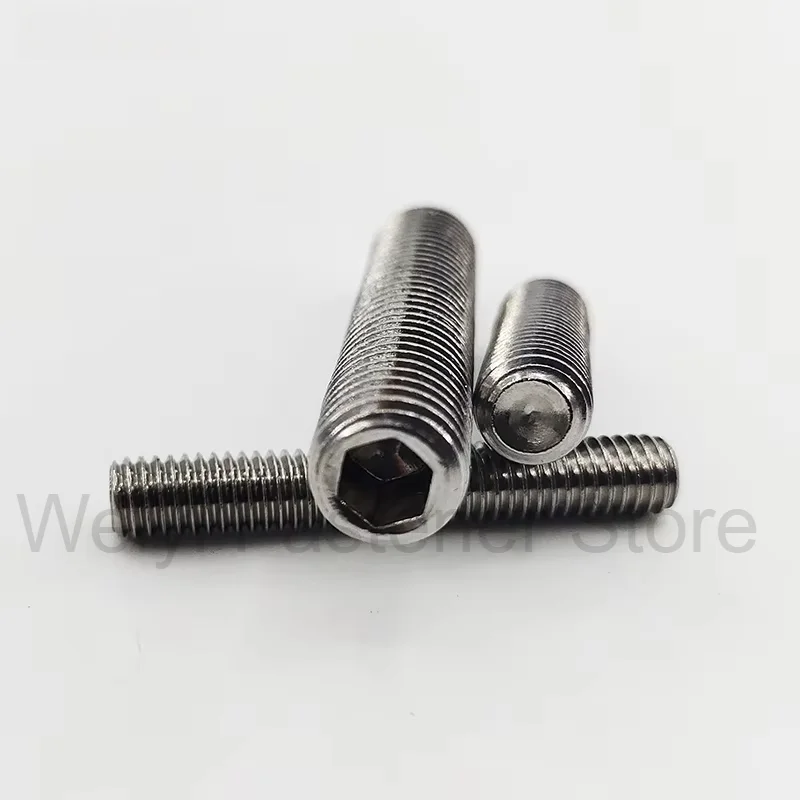 Weiyi M3 M4 M5 M6 M8 M10 M12 M16 DIN916 SUS304 Stainless Steel Allen Hex Hexagon Socket Cup Point Grub Headless Bolt Set Screw
