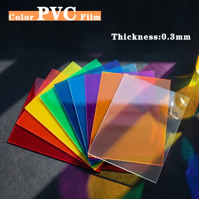 A4 0.3mm Thick Clear Colored Film Translucent Hard Sheet Transparent Multi-use Sheet Colored Acetate Light Filter Gel Sheets