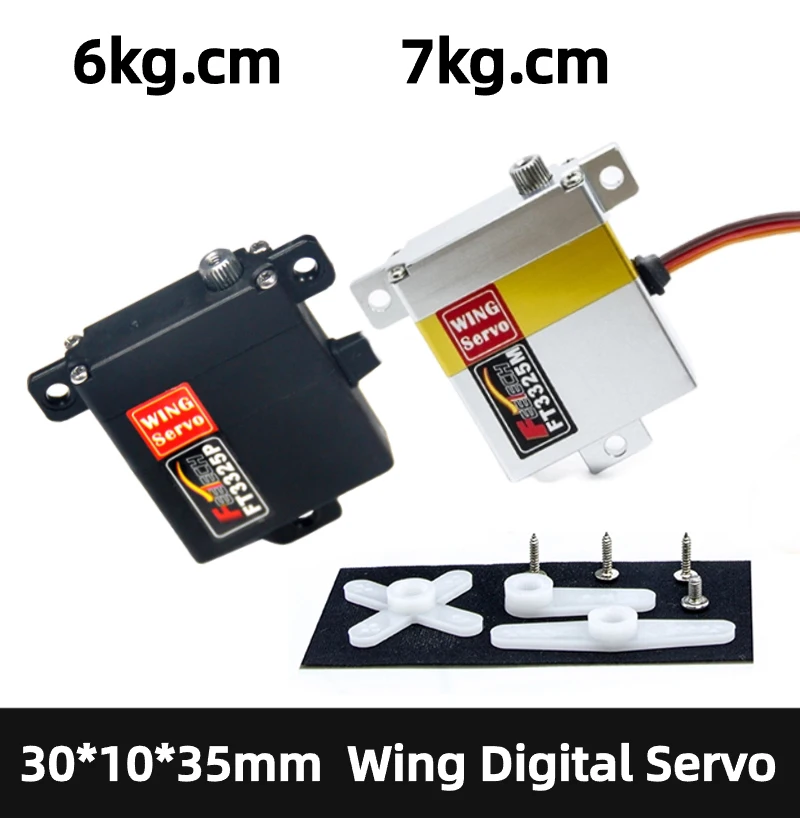 Feetech Wing Servo digitale Metal Gear RC Drone Aliante 6V 6kg 7kg Micro dimensioni per elicotteri e barche FT3325P FT3325M Motori