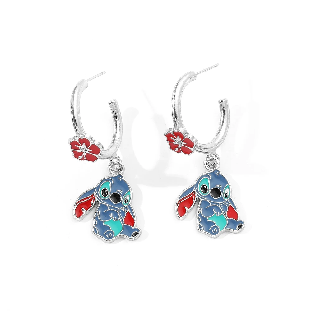 Disney Cute Cartoon Figure Lilo & Stitch Earrings for Women Teen Girls Lovely Ear Accessories Jewelry for Kawaii Party Gifts