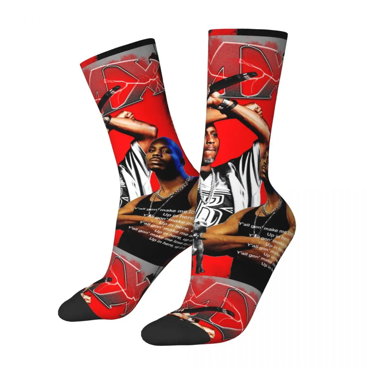 Hip Hop Retro BOOTLEG HIPHOP TSHIRT Men's Socks Unisex pop rapper Seamless Printed Novelty Crew Sock Boys Gift official-website