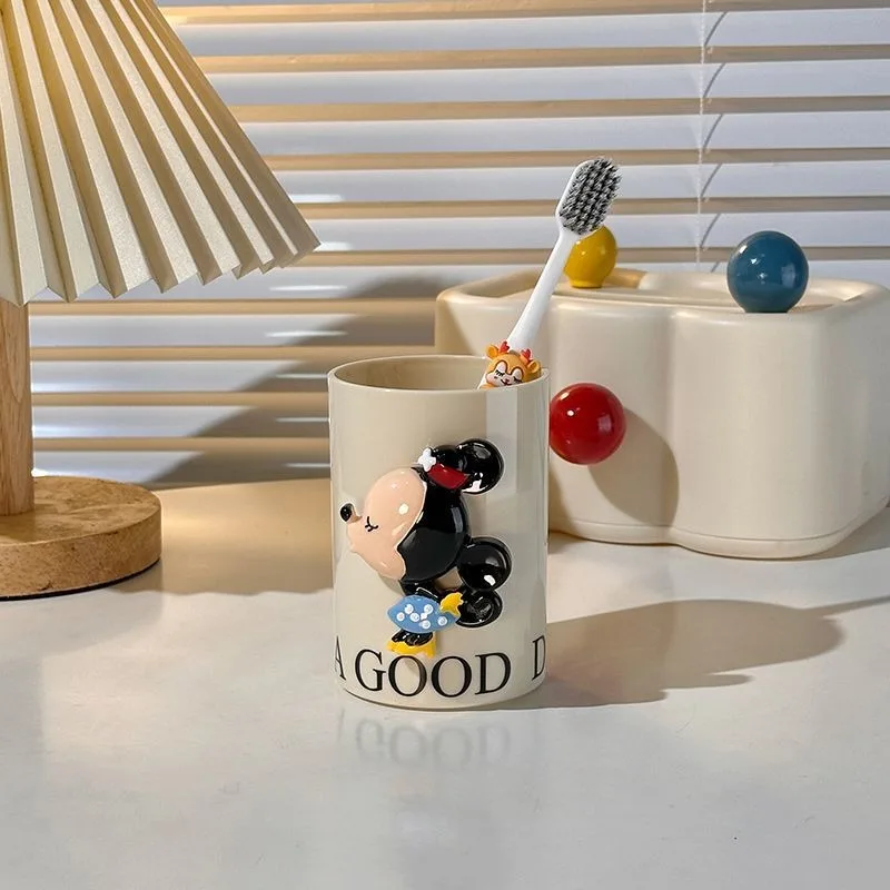 ミッキーとミニーのマウスウォッシュカップ,カップル用,ブラッシングとウォッシュカップ,高品質のクリーム,アニメーション,家庭用,卸売