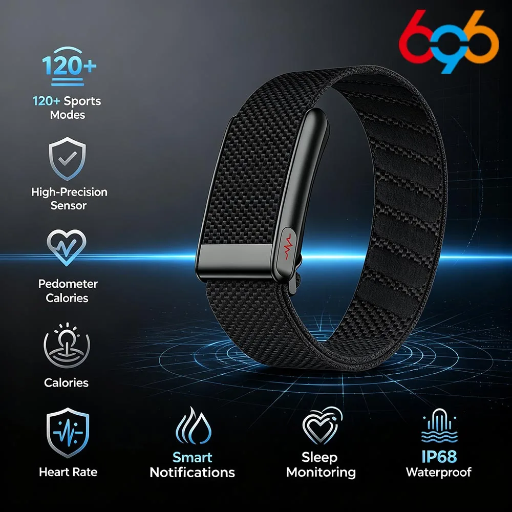 Sleep Monitoring Nursing Grade Smart Bracelet Waterproof Health Band Sport Fitness Tracker NFC Screenless Smartwatch Man  Women