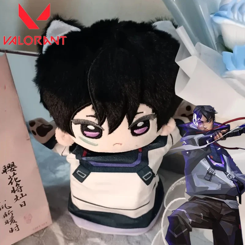 

Game VALORANT Iso Cosplay Doll Kawaii Plush Stuffed Cotton Hand Puppet Cartoon Model Christmas Room Decoration