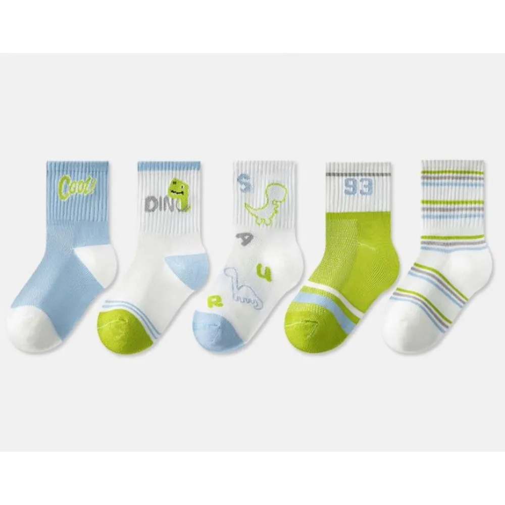 5 Pairs/Lot Kids Soft Cotton Socks Korean Love Heart Flower Print Baby Girl Socks Autumn Winter Warm Children Middle Tube Socks