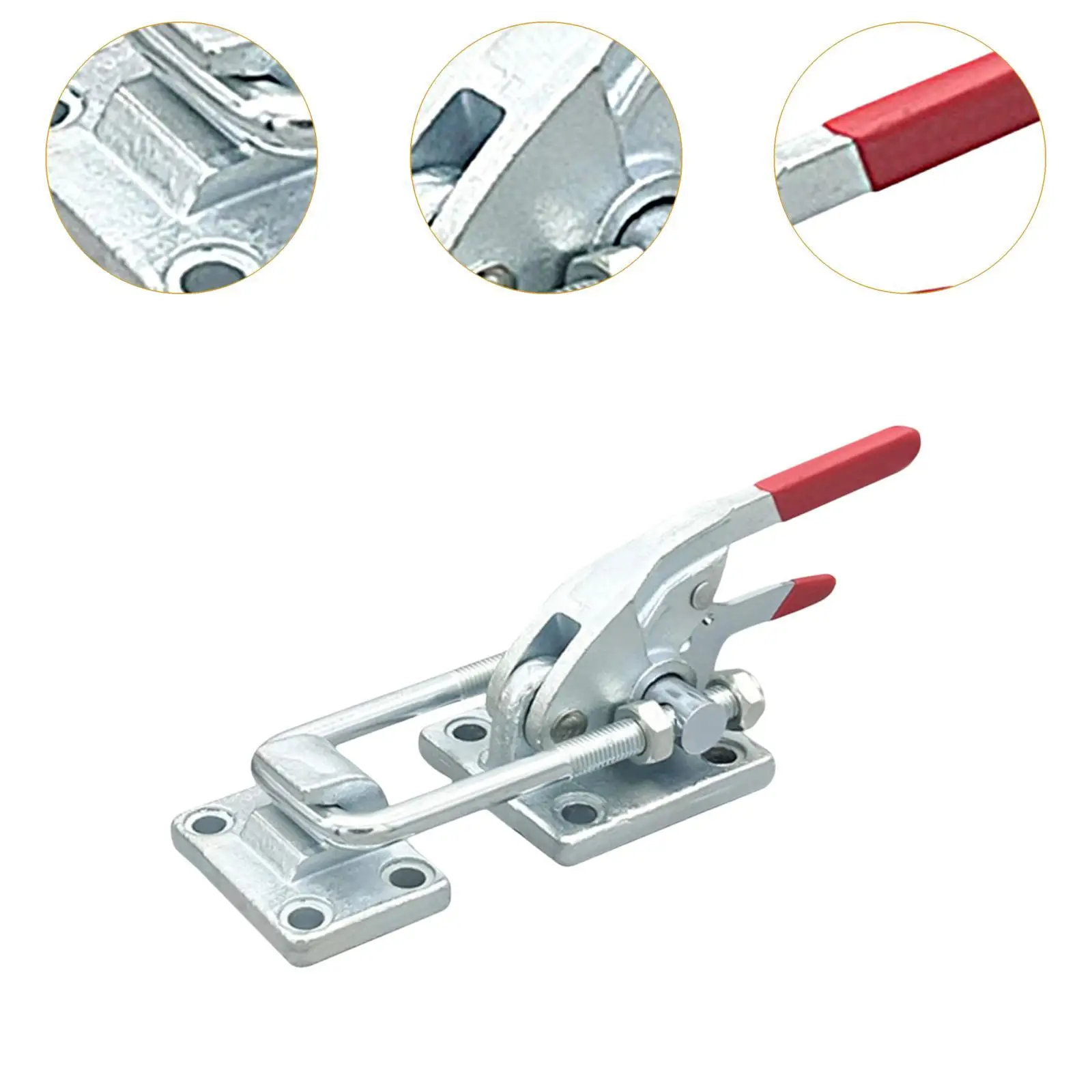 Large Toggle Clamp Latch with Adjustable Threaded U Bolt Heavy Duty 3400kg Holding Capacity for Industrial Equipment Trailer