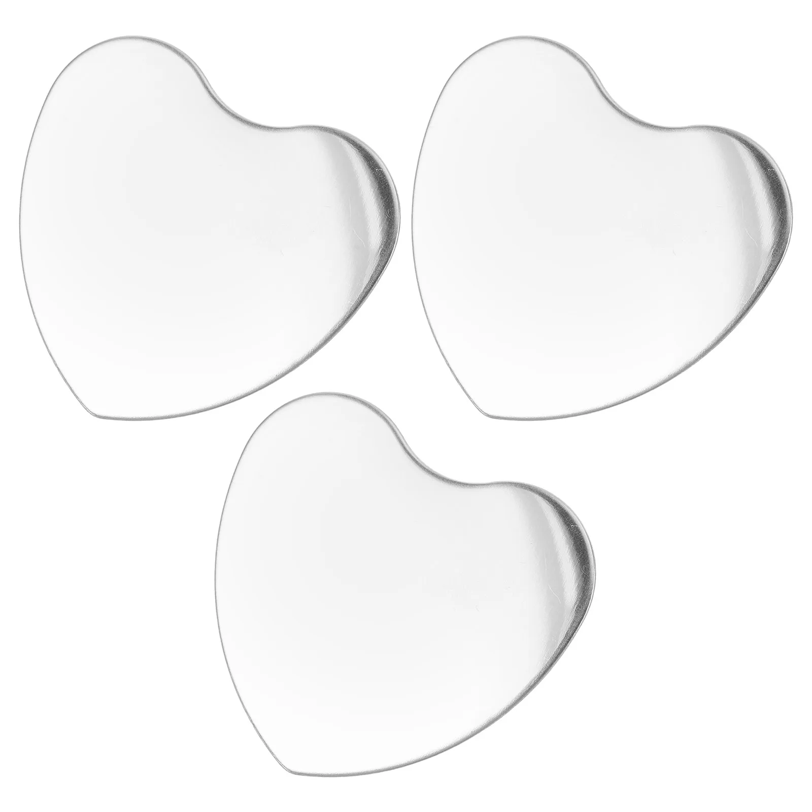 

3pcs Stainless Steel Mini Heart Makeup Mirror Nail Polish Mixing Palette Portable Tool Travel Home Office Durable