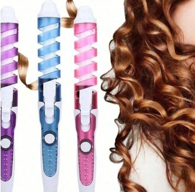 Modelador de Cabelo Elétrico Portátil Automático Rotativo Mágico de Cerâmica para Salão Doméstico, Anti-Quimia, para Cachos em Espiral - Brasil
