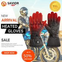 Savior Heat Electric Ski Heated Gloves for Men Women Rechargeable Battery Motocycle Heating Gloves for Snowboarding Cycling