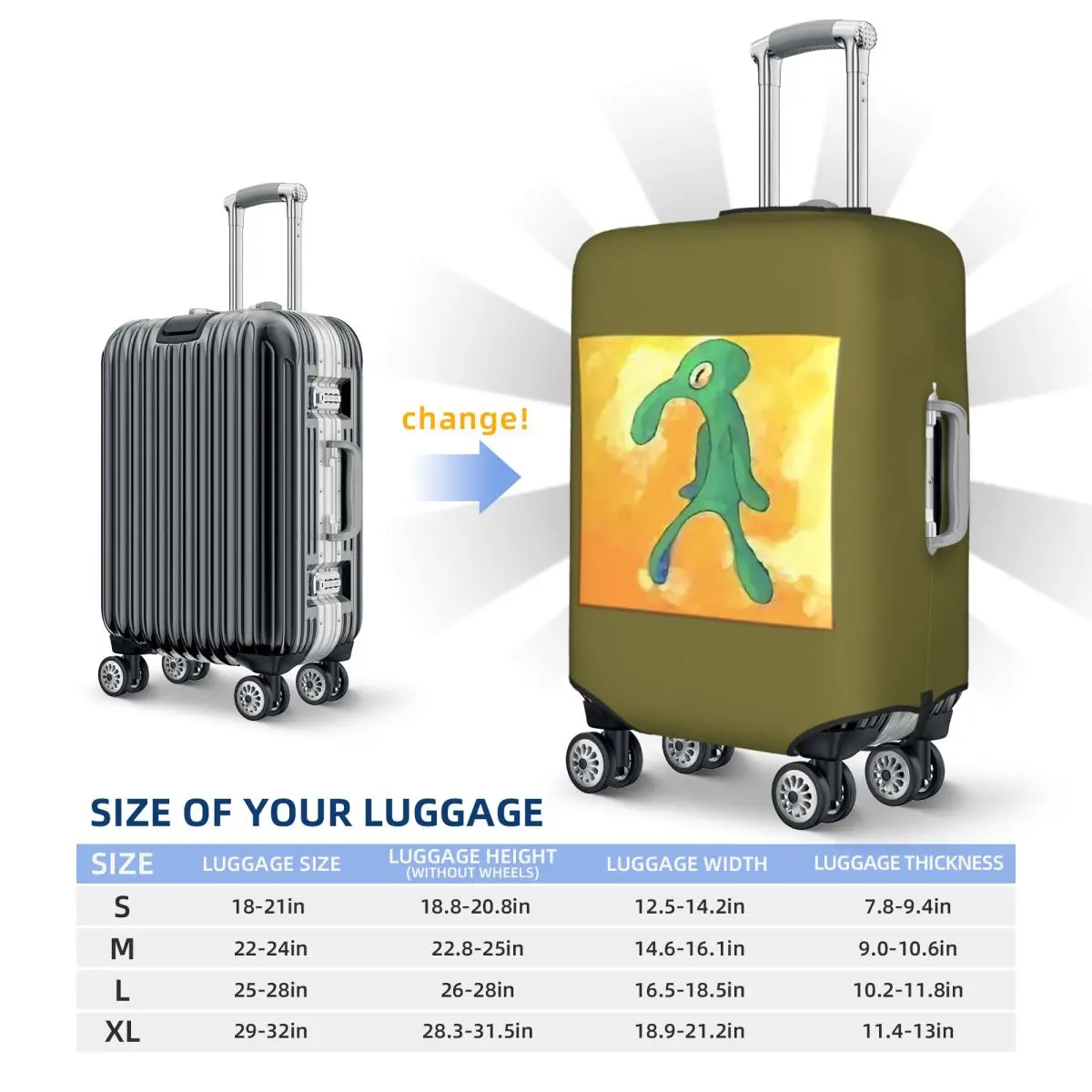 Pelindung Koper Elastis untuk Koper Ukuran 18-32 Inci, Desain Tua, Tebal, dan Kokoh