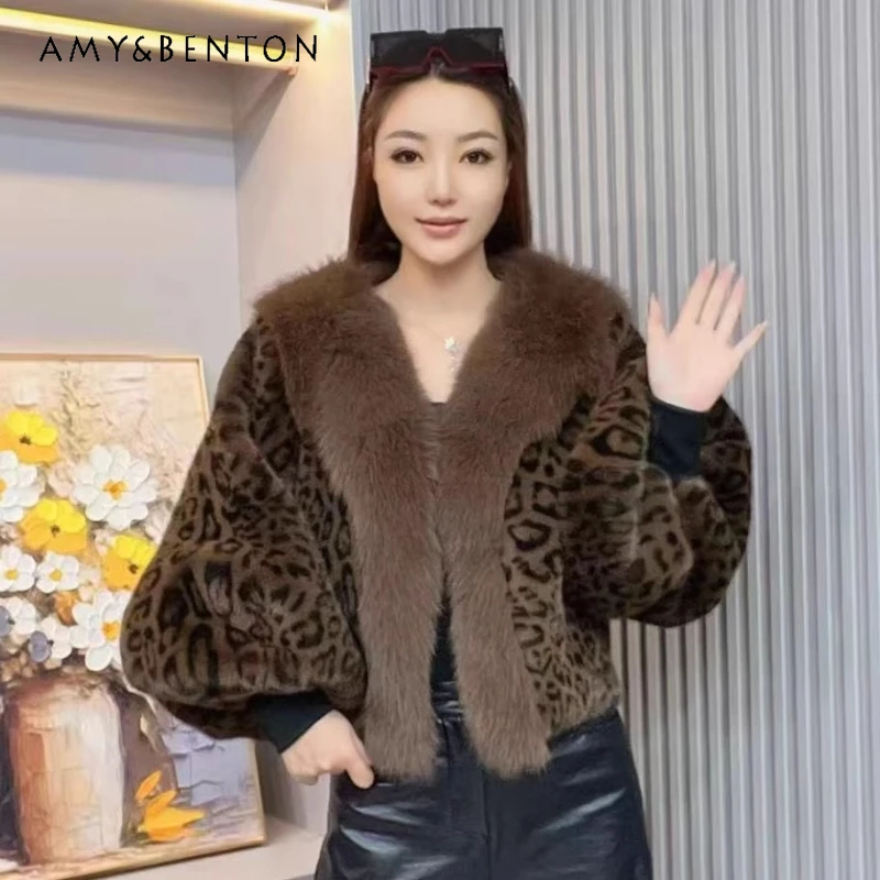 

New Year Battle Robe Top Winter Elegant Warm Light Luxury Woolen Jacket Lantern Sleeves Short Coat Versatile Faux Fur Coat Women