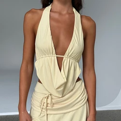 2024 Spring summer Europe and the United States cross-border women's halter strap sexy halter sleeveless vest slim top