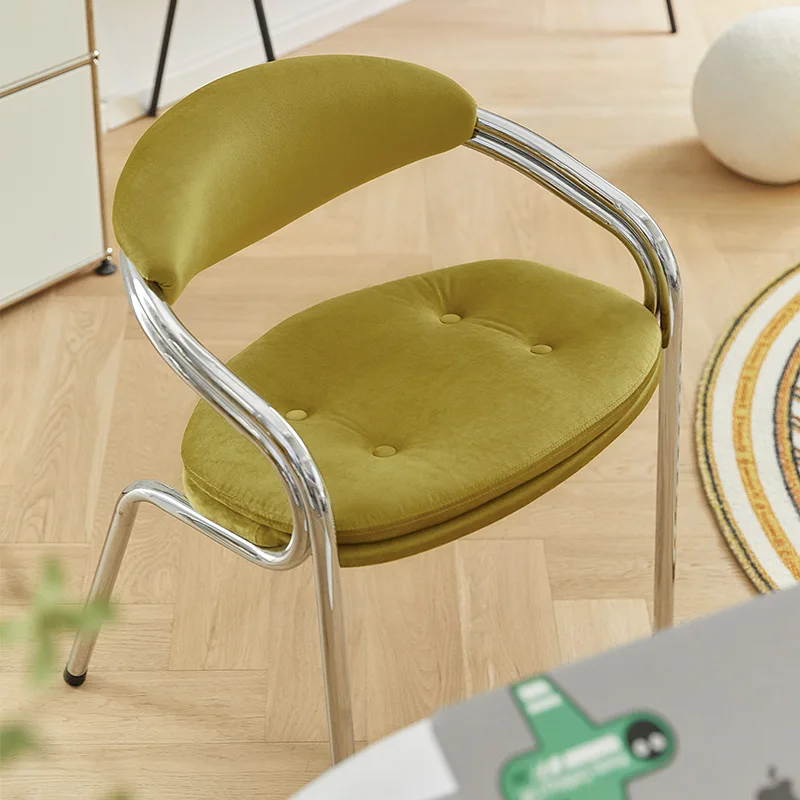 Metal Chair Retro Home Dining Chair Cafe Restaurant Homestay Living Room Bedroom Leisure Stool Dropshipping MOOJOU 2022