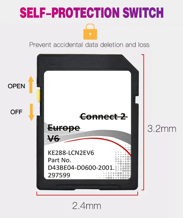 For Nissan LEAF 2013 - 2015 Connect2 Sat Nav GPS Europe UK SD C2V6 Map Navigation Card