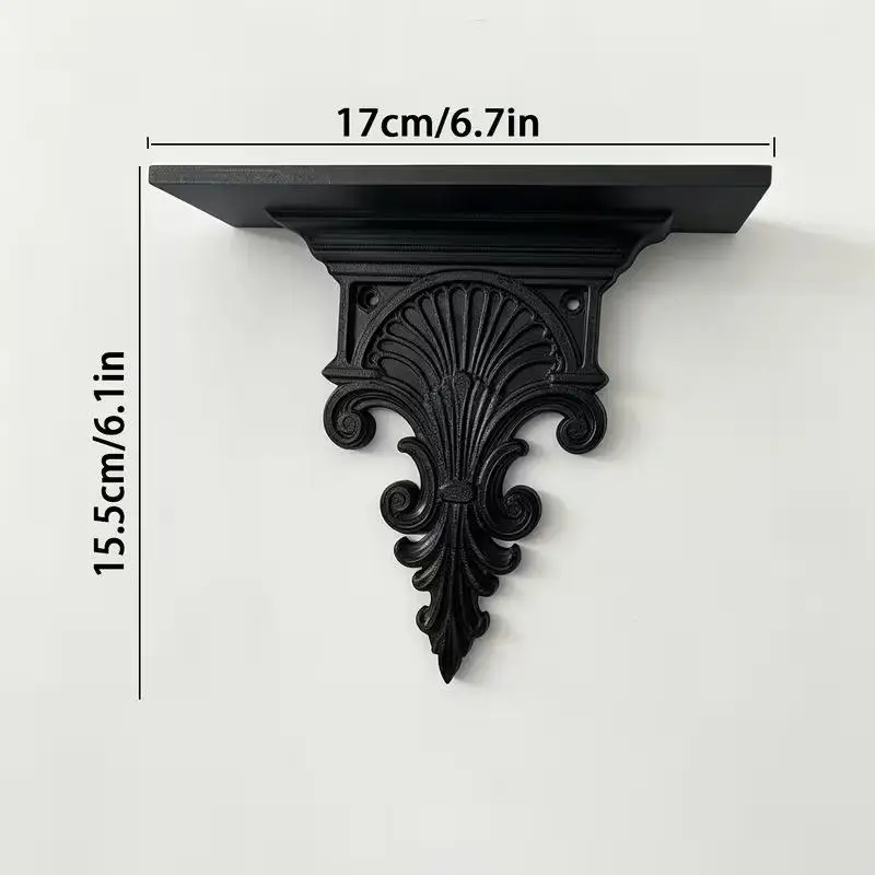 Kreatives 3D-Druck-Schweberegal Geschnitztes Retro-Gothic-Wanddekor Pflanzenständer für das Wohnzimmer – Detail 8