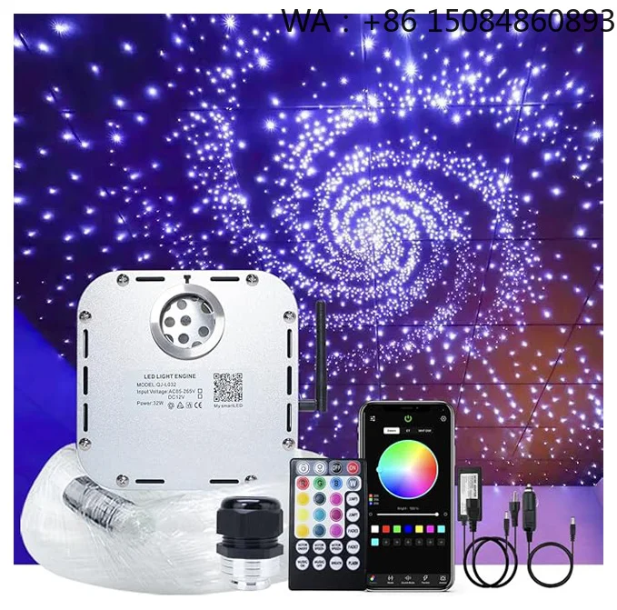32W RGBW Twinkle Music Sync Fiber Optic Star Ceiling Light Source Starlight Headliner Light Engine Home Car Ceiling Lamp