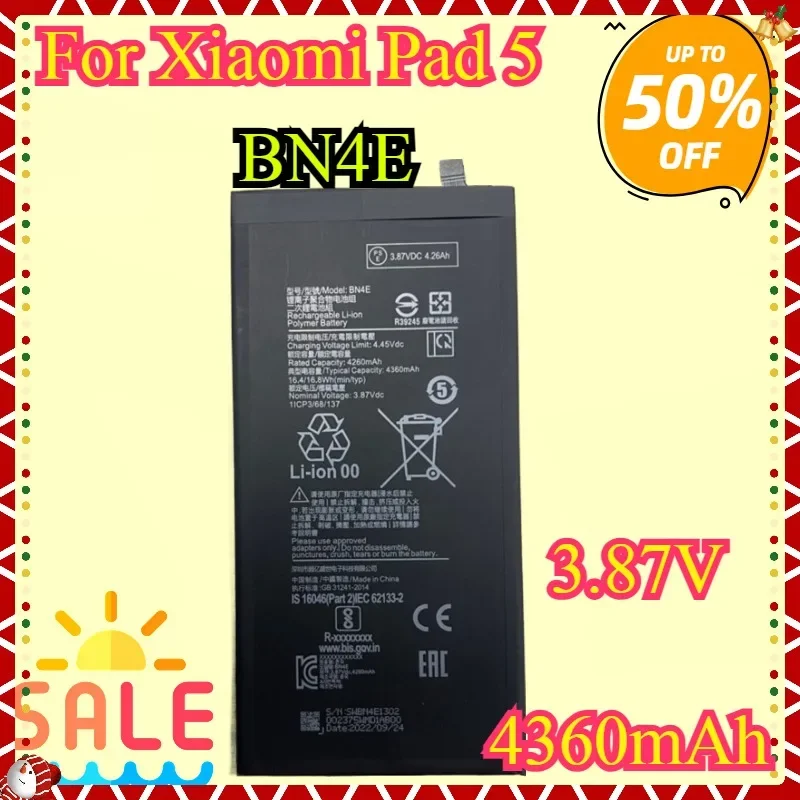 

New and High-Quality BN4E BN4D Replacement Battery For Xiaomi Pad 5 Pad5 For Xiaomi Pad 5 Pro Pad5 Pro Batteries