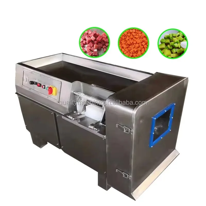 Stainless Steel Beef Meat Fish Block Cutter New Condition Frozen Meat Cube Cutting Machine