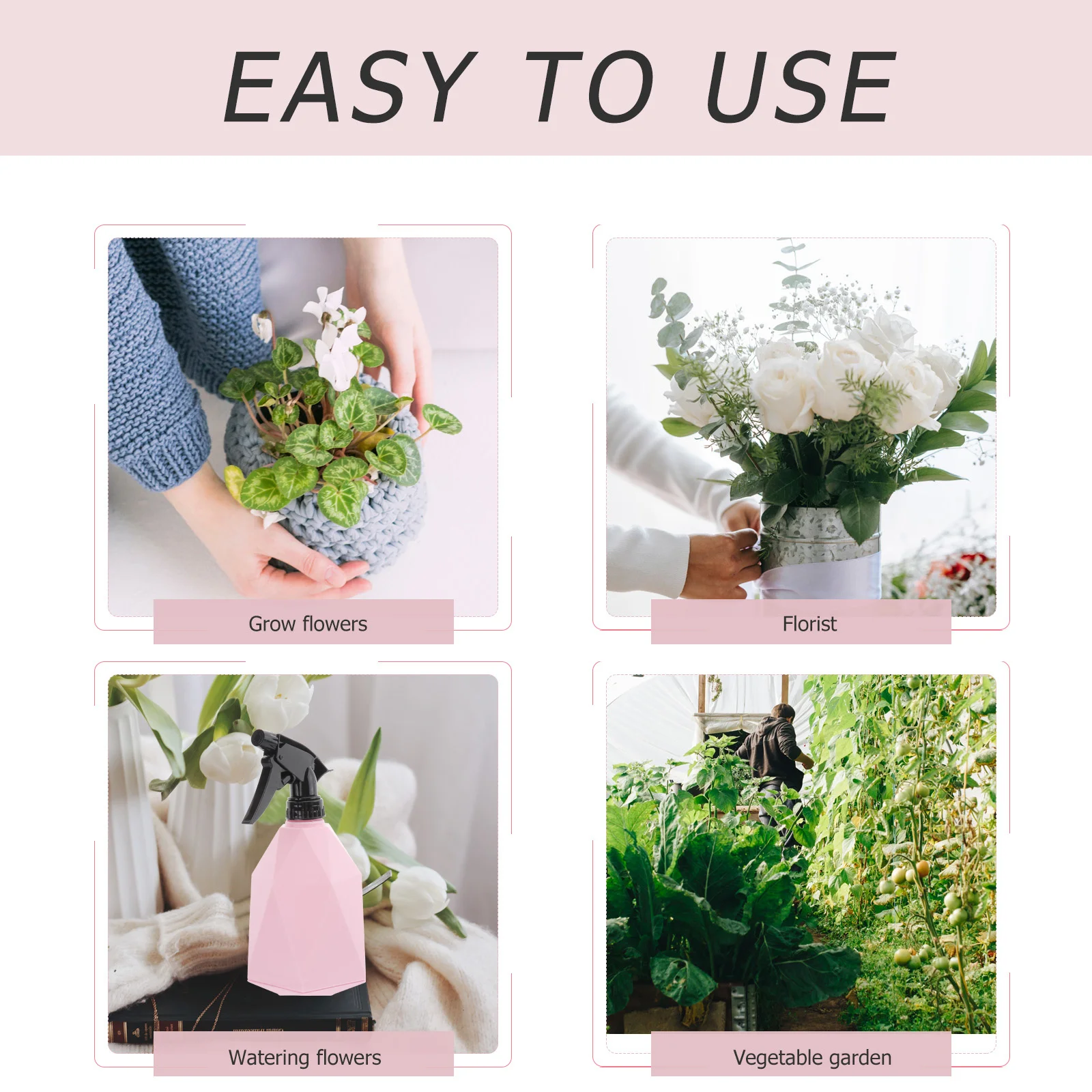 

Beautifulsinc Watering Can for Small Plants Portable Plastic Spray Bottle Misting Liquid Container